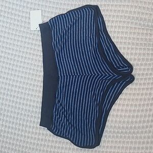 Free Press Pajama Shorts Blue Striped